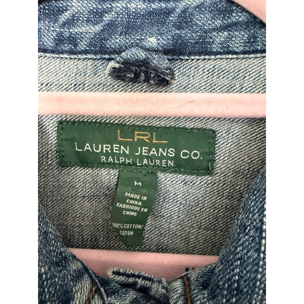 Lauren Jeans Co Ralph Lauren Denim 90's Y2K Trucker Jacket  Womens Size M - Picture 3 of 11